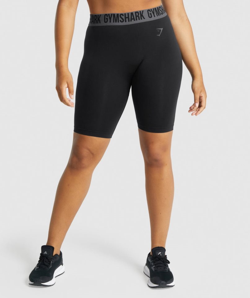 Women\'s Gymshark Fit Seamless Cycling Shorts Black | NZ 6JCSUO